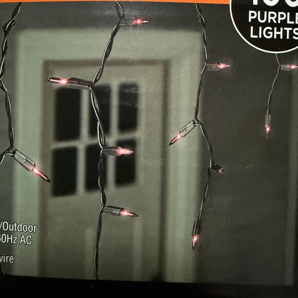 Ashland Halloween Purple Icicle 100 Light String Indoor/Outdoor 5ft Black Wire - Picture 5 of 6